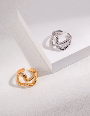 Sterling silver geometric ring