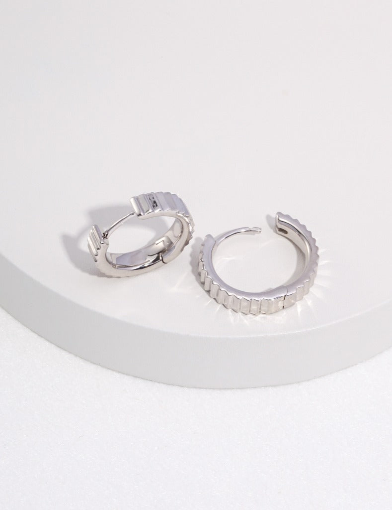 Sterling Silver Simple Hoop Earrings